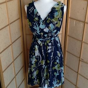 Merona blue floral design dress size M